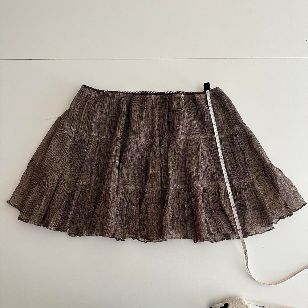 handmade gold shimmer circle ruffled mini skirt - Picture 6 of 11